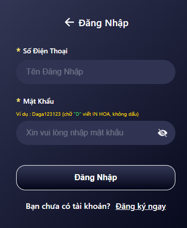 ĐĂNG NHẬP ĐÔ